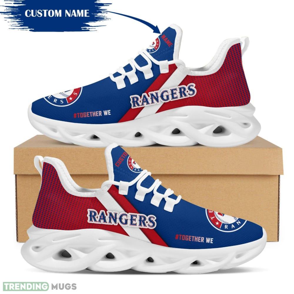 Texas Rangers Logo Custom Name Pattern 3D Max Soul Sneaker Shoes - Texas Rangers Logo Custom Name Pattern 3D Max Soul Sneaker Shoes_1