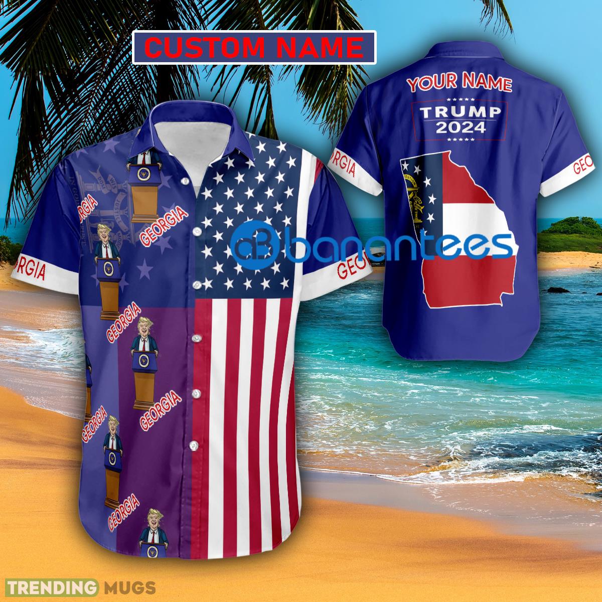 Trump 2024 Happy Georgia Usa Flag Hawaiian Shirt Trending Custom Name Gift - Trump 2024 Happy Georgia Usa Flag Hawaiian Shirt Trending Custom Name Gift Trump 2024 Happy Georgia Usa Flag Hawaiian Shirt Trending Custom Name Gift - Trump 2024 Happy Georgia Usa Flag Hawaiian Shirt Trending Custom Name Gift