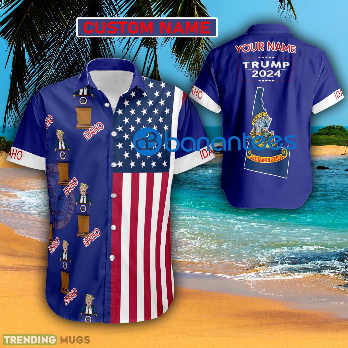 Trump 2024 Happy Idaho Usa Flag Hawaiian Shirt Trending Custom Name Gift - Trump 2024 Happy Idaho Usa Flag Hawaiian Shirt Trending Custom Name Gift Trump 2024 Happy Idaho Usa Flag Hawaiian Shirt Trending Custom Name Gift - Trump 2024 Happy Idaho Usa Flag Hawaiian Shirt Trending Custom Name Gift