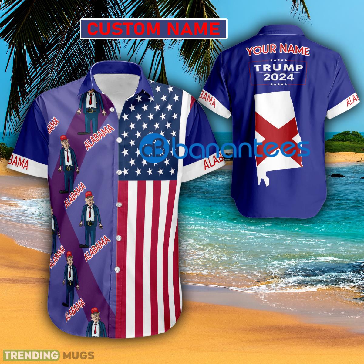 Trump 2024 Hat Boring Alabama Usa Flag Hawaiian Shirt Trending Custom Name Gift - Trump 2024 Hat Boring Alabama Usa Flag Hawaiian Shirt Trending Custom Name Gift