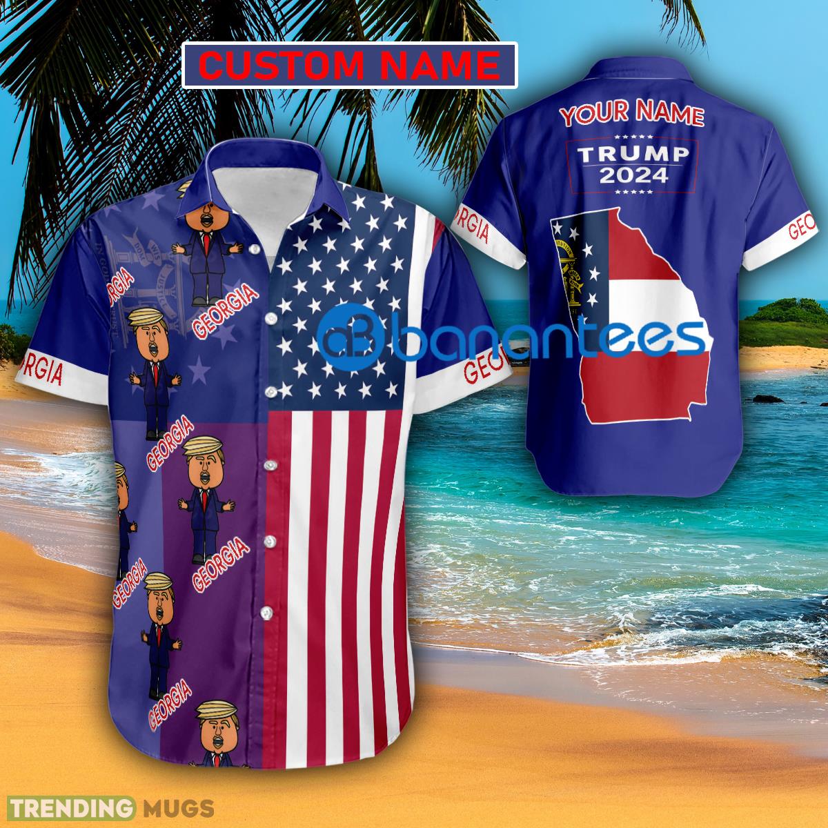 Trump 2024 Present Georgia Usa Flag Hawaiian Shirt Trending Custom Name Gift - Trump 2024 Present Georgia Usa Flag Hawaiian Shirt Trending Custom Name Gift Trump 2024 Present Georgia Usa Flag Hawaiian Shirt Trending Custom Name Gift - Trump 2024 Present Georgia Usa Flag Hawaiian Shirt Trending Custom Name Gift