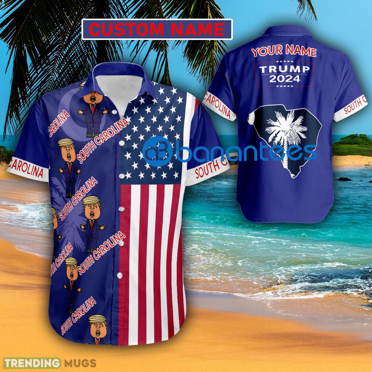 Trump 2024 Present South Carolina Usa Flag Hawaiian Shirt Trending Custom Name Gift - Trump 2024 Present South Carolina Usa Flag Hawaiian Shirt Trending Custom Name Gift Trump 2024 Present South Carolina Usa Flag Hawaiian Shirt Trending Custom Name Gift - Trump 2024 Present South Carolina Usa Flag Hawaiian Shirt Trending Custom Name Gift