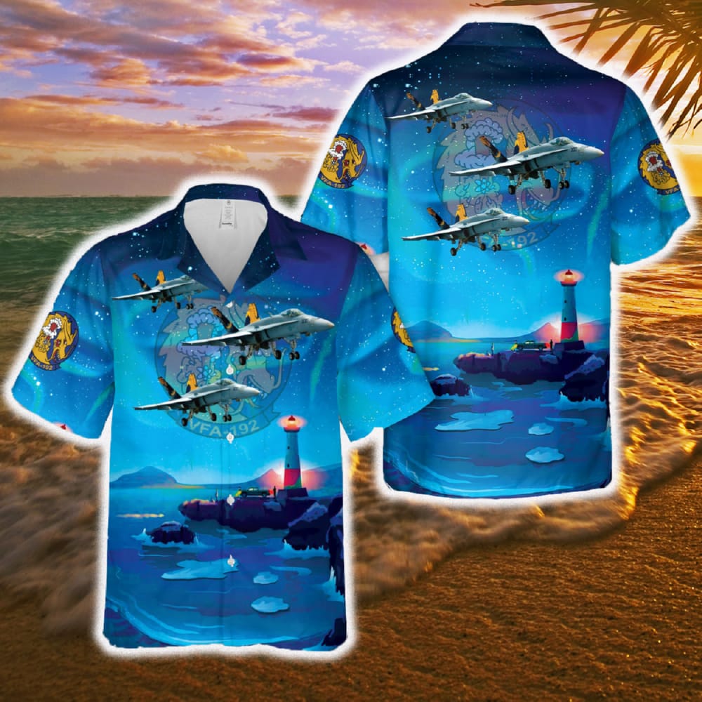 US Navy Strike Fighter Squadron 192 (VFA-192) World Famous Golden Dragons FA-18C (N) Hornet Hawaiian Shirt For Men And Women Gift - 110124-110422 US Navy Strike Fighter Squadron 192 (VFA-192) World Famous Golden Dragons FA-18C (N) Hornet Hawaiian Shirt For Men And Women Gift - 110124-110422