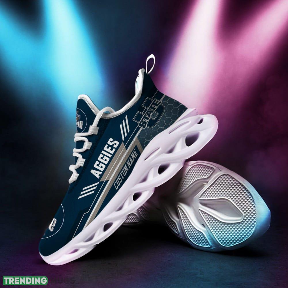 Utah State Aggies Logo Custom Name Pattern 3D Max Soul Sneaker Shoes Max Soul Utah State Aggies Logo Custom Name Pattern 3D Max Soul Sneaker Shoes Max Soul
