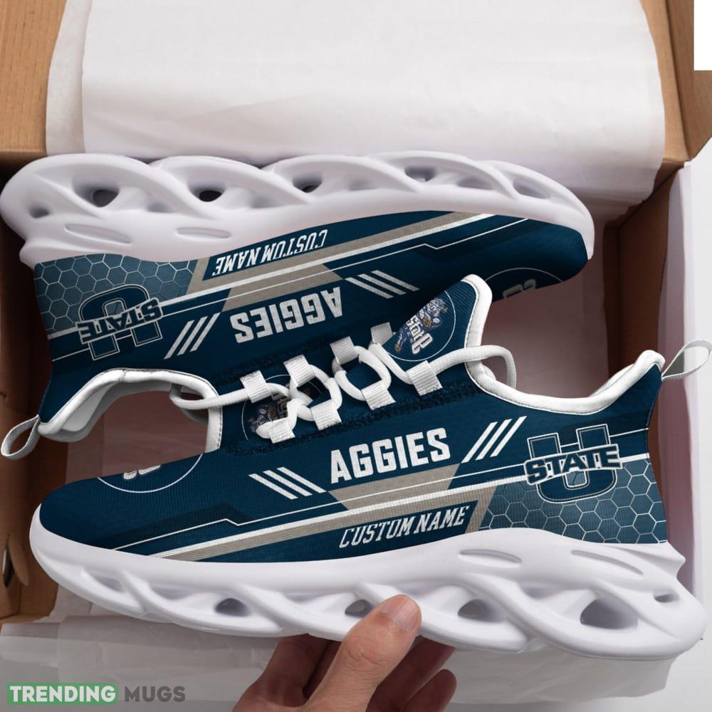 Utah State Aggies Logo Custom Name Pattern 3D Max Soul Sneaker Shoes - Utah State Aggies Logo Custom Name Pattern 3D Max Soul Sneaker Shoes_1 Utah State Aggies Logo Custom Name Pattern 3D Max Soul Sneaker Shoes - Utah State Aggies Logo Custom Name Pattern 3D Max Soul Sneaker Shoes_1