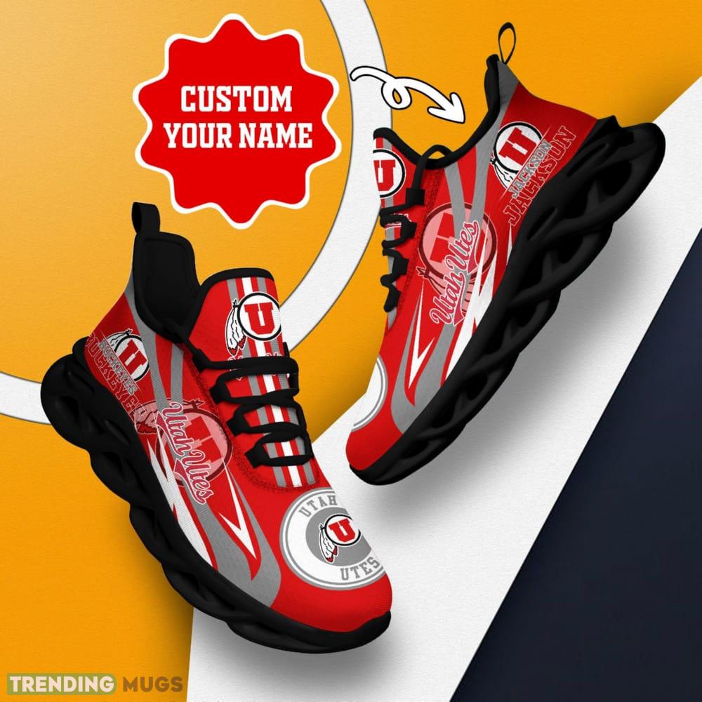 Utah Utes Logo Pattern Custom Name 3D Max Soul Sneaker Shoes Max Soul Utah Utes Logo Pattern Custom Name 3D Max Soul Sneaker Shoes Max Soul