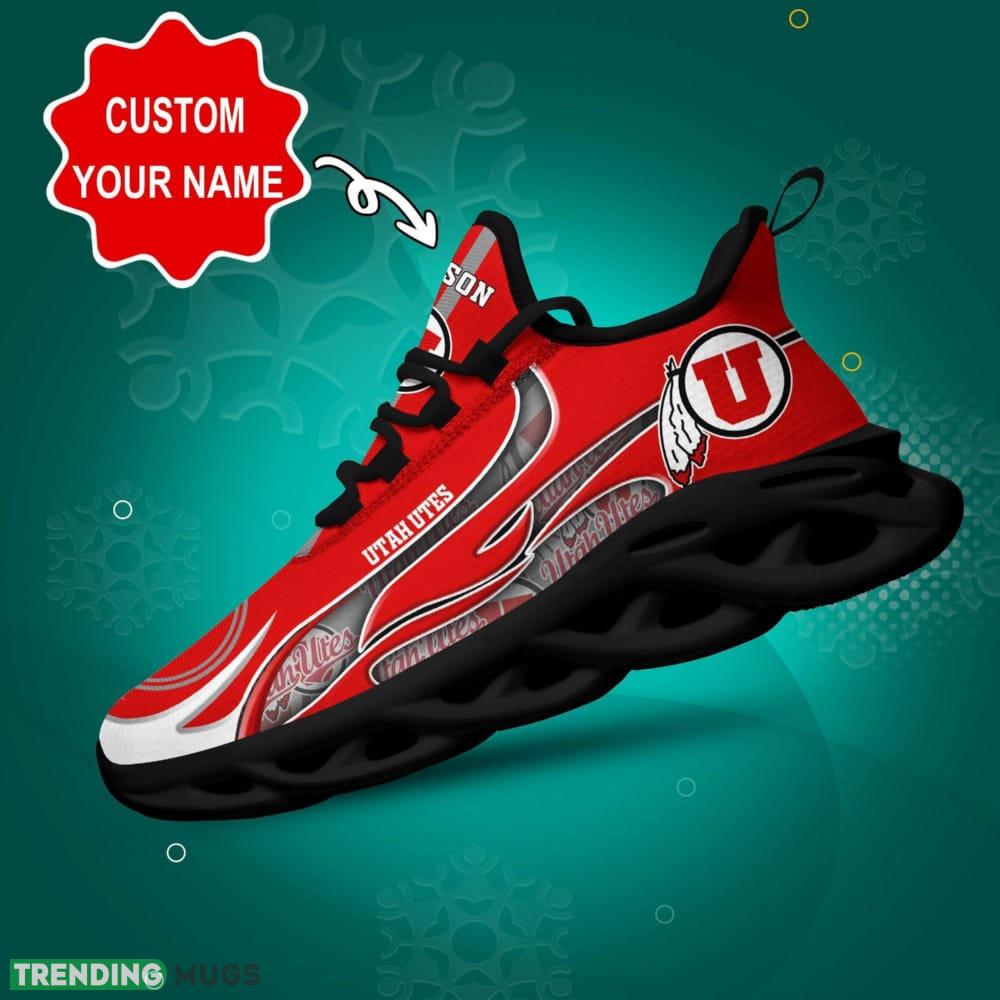 Utah Utes Logo Unique Pattern Custom Name 3D Max Soul Sneaker Shoes - Utah Utes Logo Unique Pattern Custom Name 3D Max Soul Sneaker Shoes_1