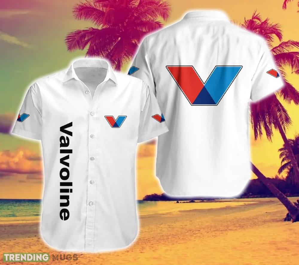 Valvoline Logo Brand Hawaiian Shirt White Color Gift Summer - Valvoline Logo Brand Hawaiian Shirt White Color Gift Summer