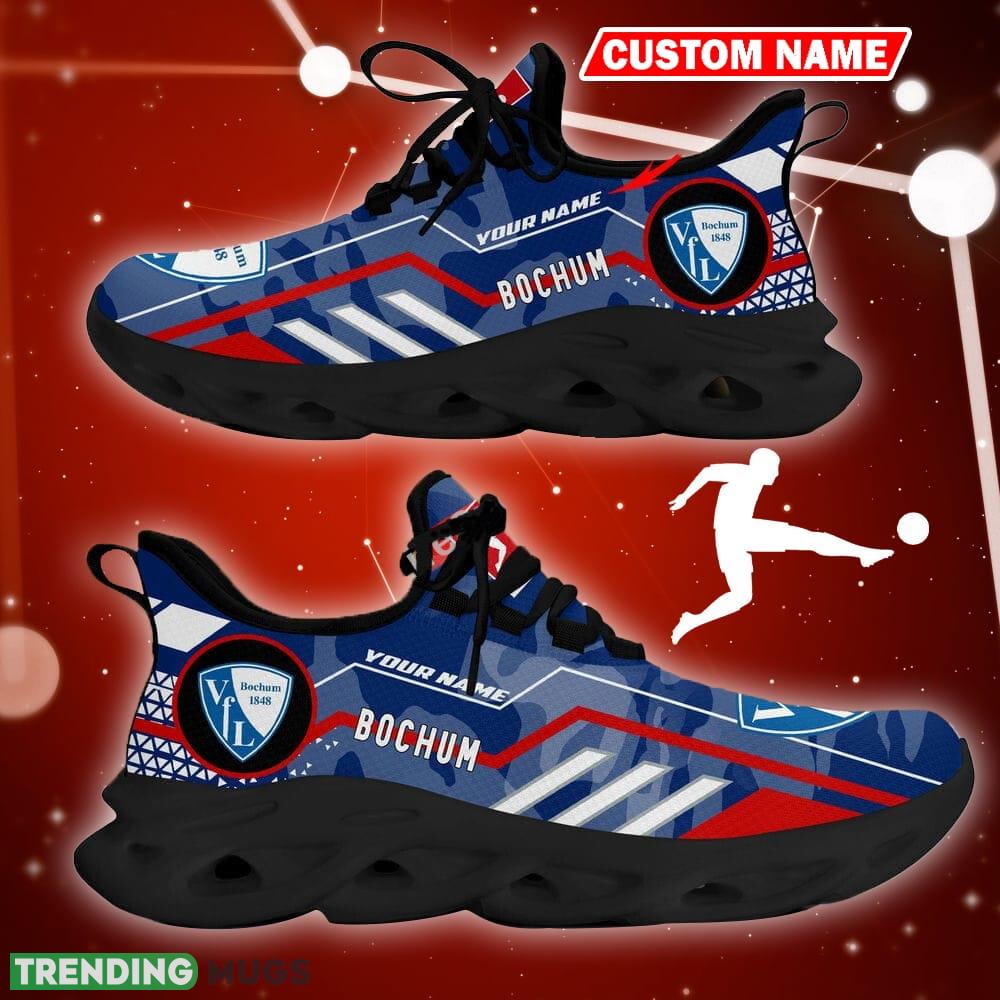 VfL Bochum Logo Running Sneakers Camo Blue Max Soul Shoes Custom Name Max Soul VfL Bochum Logo Running Sneakers Camo Blue Max Soul Shoes Custom Name Max Soul
