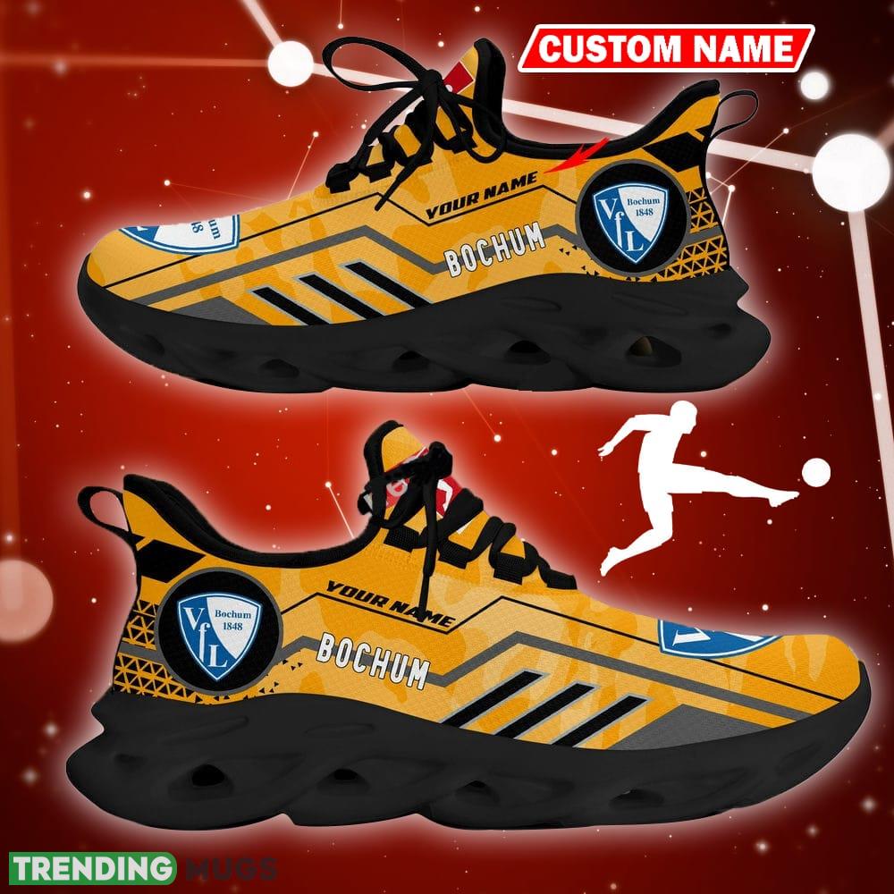 VfL Bochum Logo Running Sneakers Camo Yellow Max Soul Shoes Custom Name Max Soul VfL Bochum Logo Running Sneakers Camo Yellow Max Soul Shoes Custom Name Max Soul