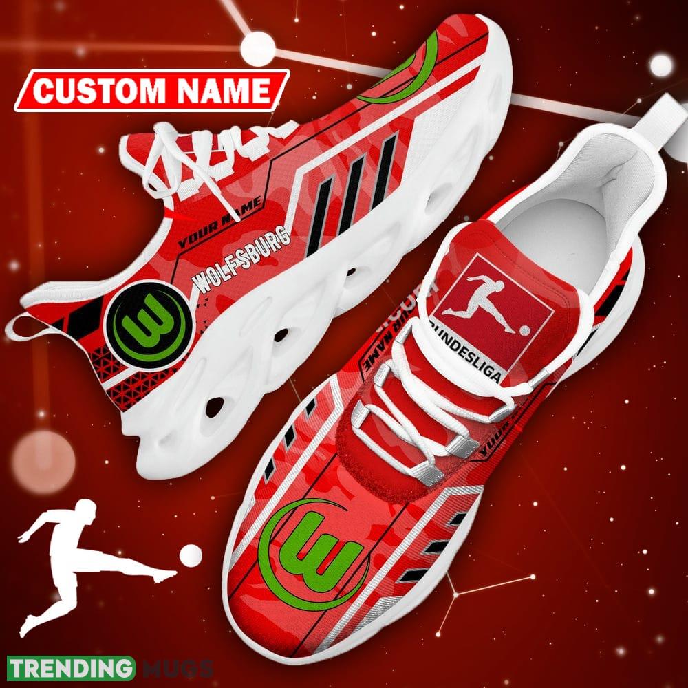 VfL Wolfsburg Logo Chunky Sneakers Camo Red Max Soul Shoes Custom Name Max Soul VfL Wolfsburg Logo Chunky Sneakers Camo Red Max Soul Shoes Custom Name Max Soul