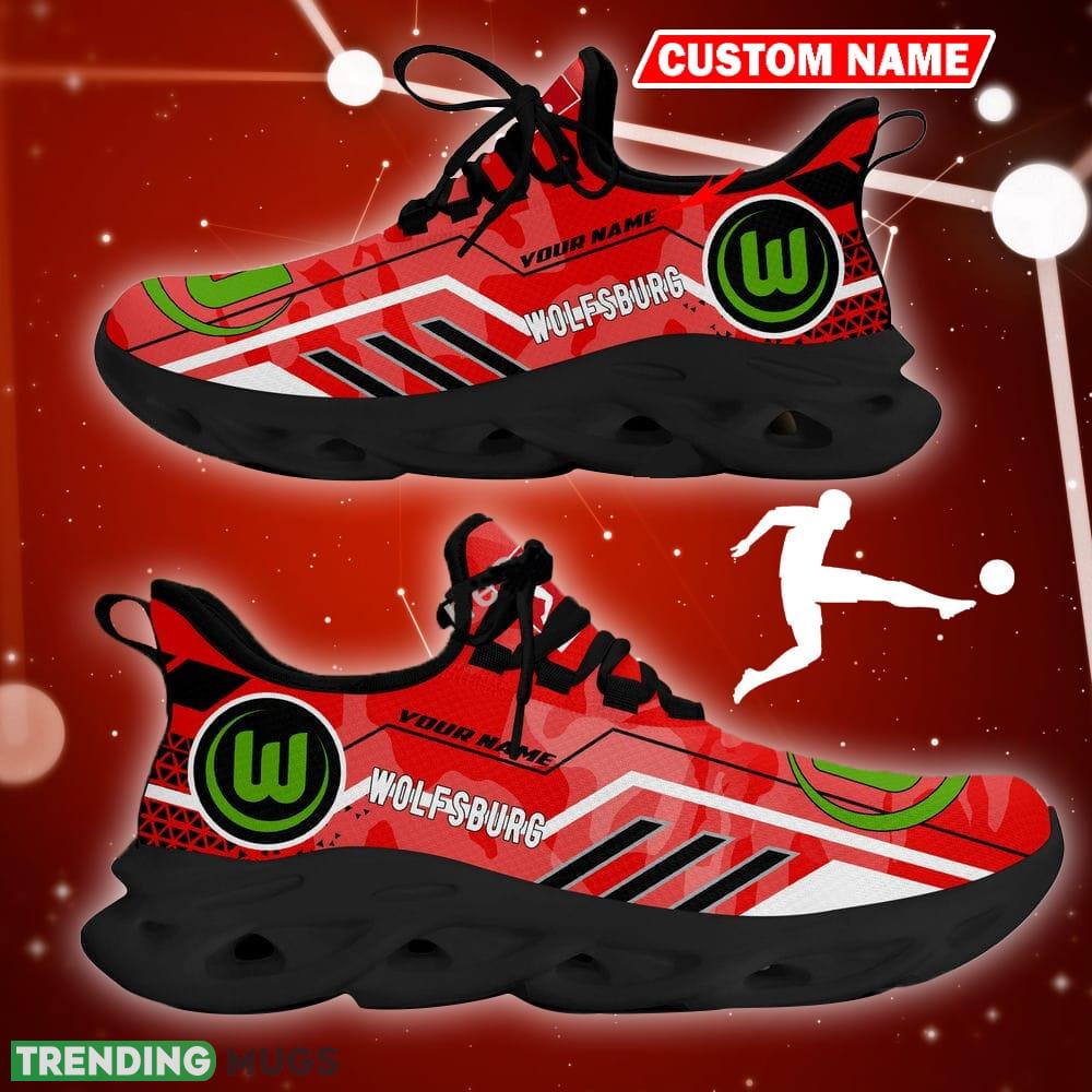 VfL Wolfsburg Logo Chunky Sneakers Camo Red Max Soul Shoes Custom Name - VfL Wolfsburg Logo Camo Chunky Sneakers Triangle Pattern Max Soul Shoes Photo 0 VfL Wolfsburg Logo Chunky Sneakers Camo Red Max Soul Shoes Custom Name - VfL Wolfsburg Logo Camo Chunky Sneakers Triangle Pattern Max Soul Shoes Photo 0