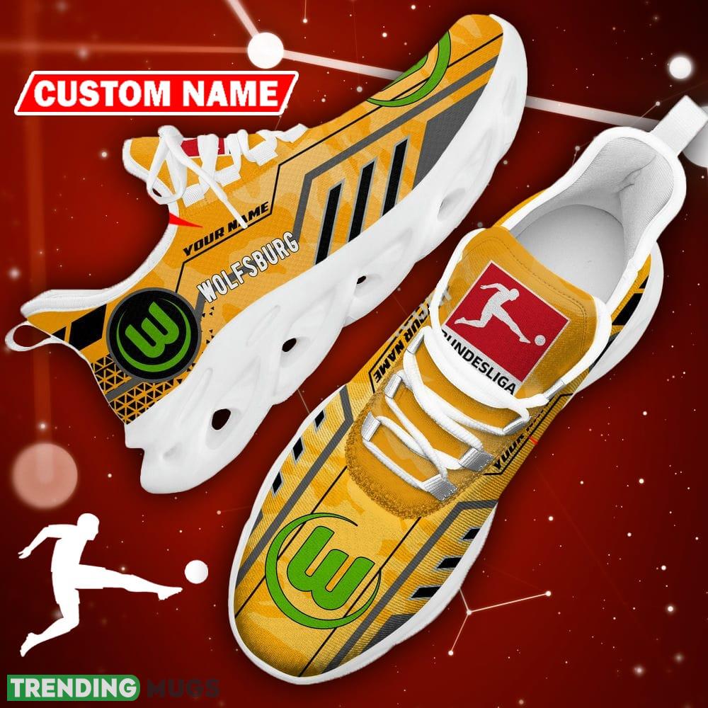 VfL Wolfsburg Logo Running Sneakers Camo Yellow Max Soul Shoes Custom Name - VfL Wolfsburg Logo Camo Chunky Sneakers Triangle Pattern Max Soul Shoes Photo 12 VfL Wolfsburg Logo Running Sneakers Camo Yellow Max Soul Shoes Custom Name - VfL Wolfsburg Logo Camo Chunky Sneakers Triangle Pattern Max Soul Shoes Photo 12