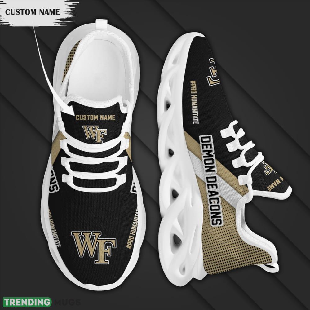 Wake Forest Demon Deacons Logo Custom Name Pattern 3D Max Soul Sneaker Shoes In Brown And Black Max Soul Wake Forest Demon Deacons Logo Custom Name Pattern 3D Max Soul Sneaker Shoes In Brown And Black Max Soul