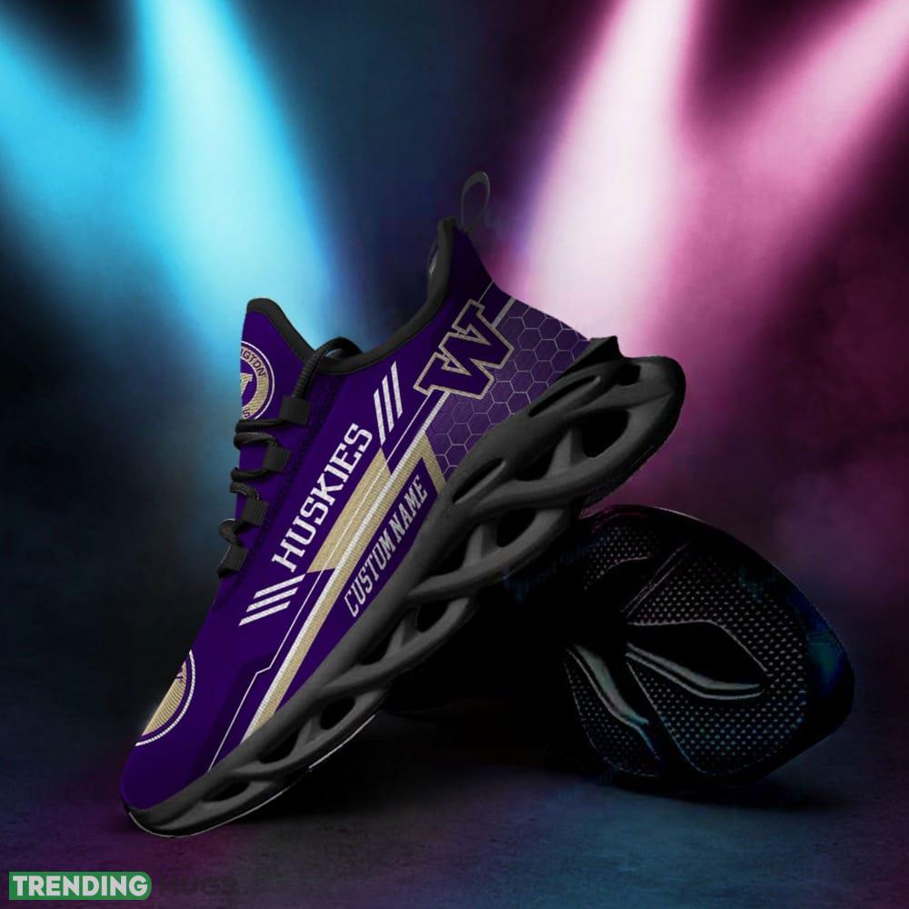Washington Huskies Logo Pattern Custom Name 3D Max Soul Sneaker Shoes Max Soul Washington Huskies Logo Pattern Custom Name 3D Max Soul Sneaker Shoes Max Soul