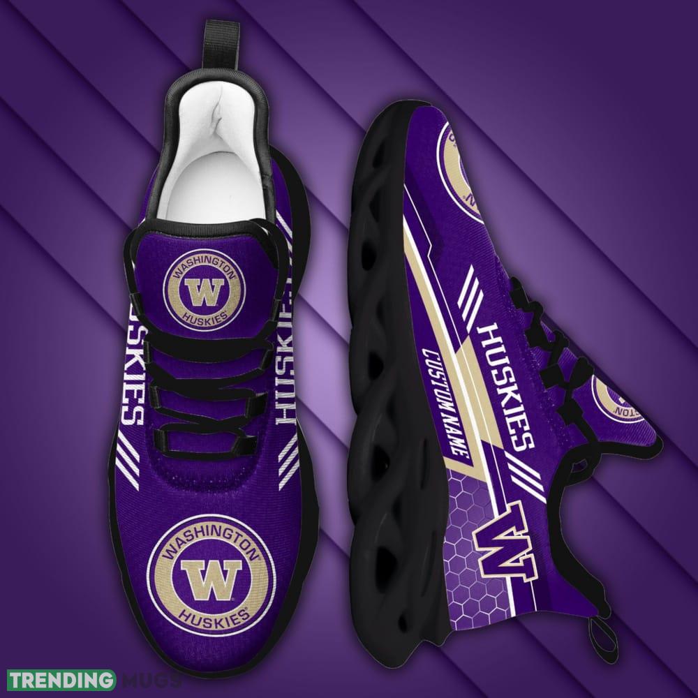 Washington Huskies Logo Pattern Custom Name 3D Max Soul Sneaker Shoes Max Soul Washington Huskies Logo Pattern Custom Name 3D Max Soul Sneaker Shoes Max Soul