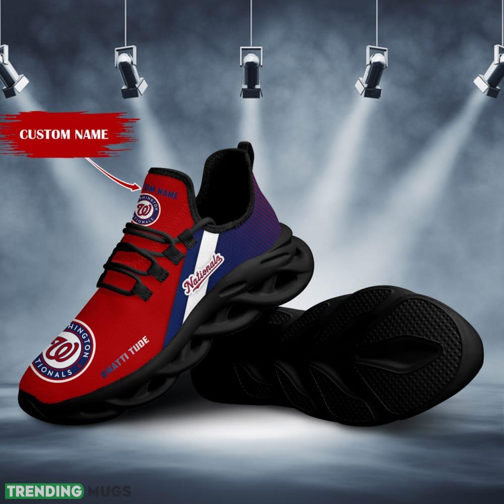 Washington Nationals Logo Pattern Custom Name 3D Max Soul Sneaker Shoes Max Soul Washington Nationals Logo Pattern Custom Name 3D Max Soul Sneaker Shoes Max Soul