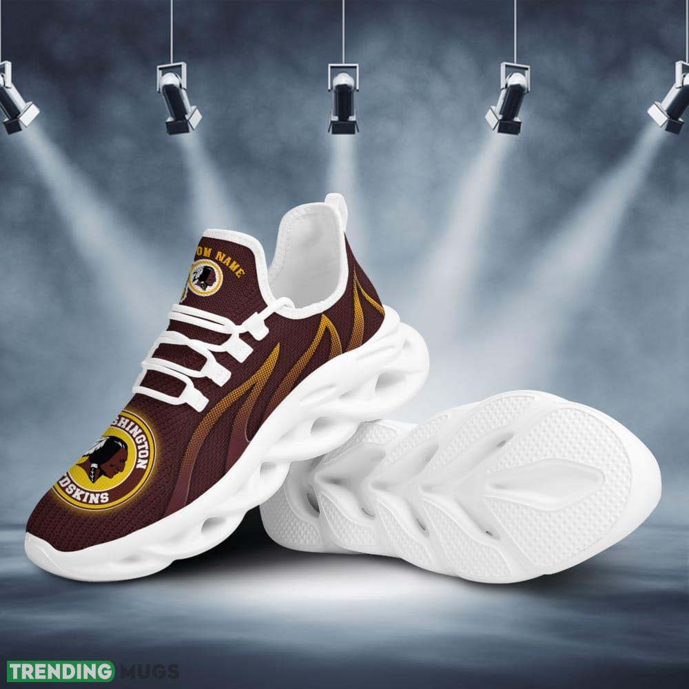 Washington Redskins Logo Fire Pattern Custom Name 3D Max Soul Sneaker Shoes Max Soul Washington Redskins Logo Fire Pattern Custom Name 3D Max Soul Sneaker Shoes Max Soul
