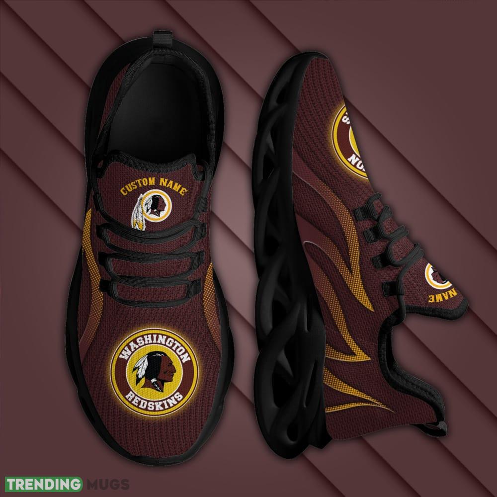 Washington Redskins Logo Fire Pattern Custom Name 3D Max Soul Sneaker Shoes Max Soul Washington Redskins Logo Fire Pattern Custom Name 3D Max Soul Sneaker Shoes Max Soul