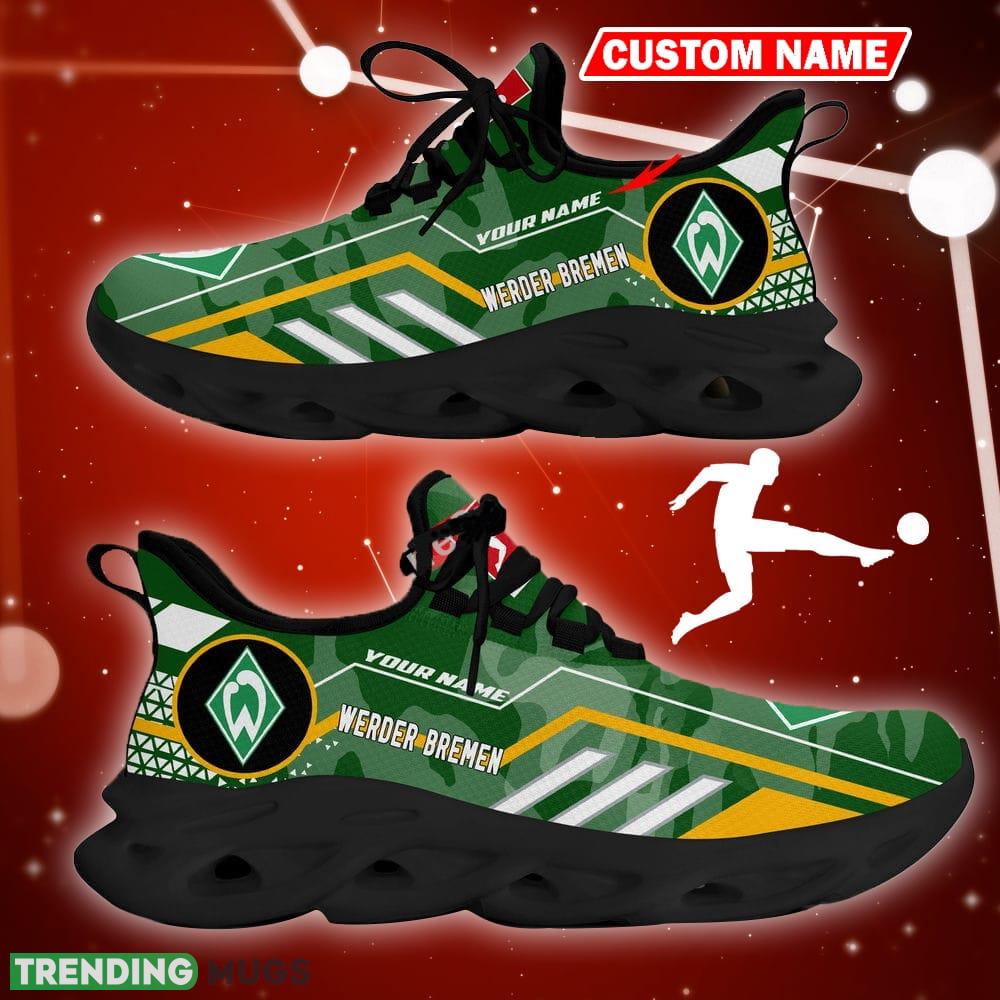Werder Bremen Logo Sport Sneakers Camo Green Max Soul Shoes Custom Name Max Soul Werder Bremen Logo Sport Sneakers Camo Green Max Soul Shoes Custom Name Max Soul