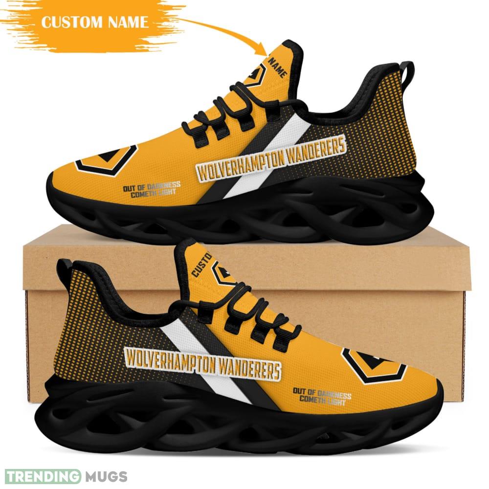 Wolverhampton Wanderers Logo Pattern Custom Name 3D Max Soul Sneaker Shoes Max Soul Wolverhampton Wanderers Logo Pattern Custom Name 3D Max Soul Sneaker Shoes Max Soul