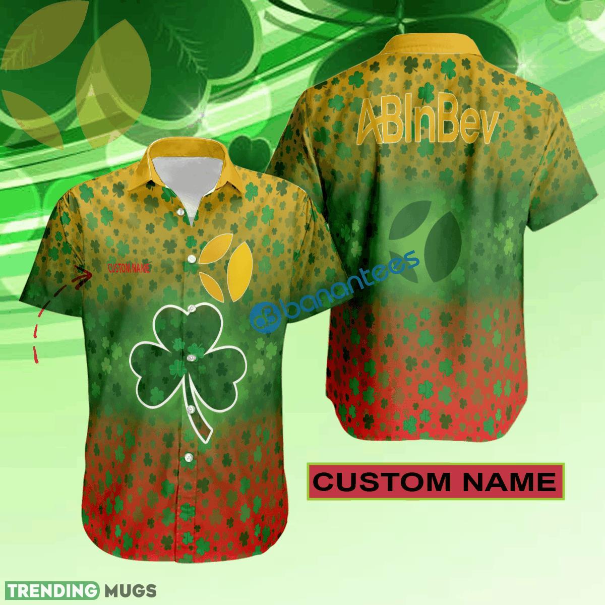 ABinbev Hawaiian Shirt Logo Brand Design Patrick Day Custom Name - ABinbev Hawaiian Shirt Logo Brand Design Patrick Day Custom Name ABinbev Hawaiian Shirt Logo Brand Design Patrick Day Custom Name - ABinbev Hawaiian Shirt Logo Brand Design Patrick Day Custom Name