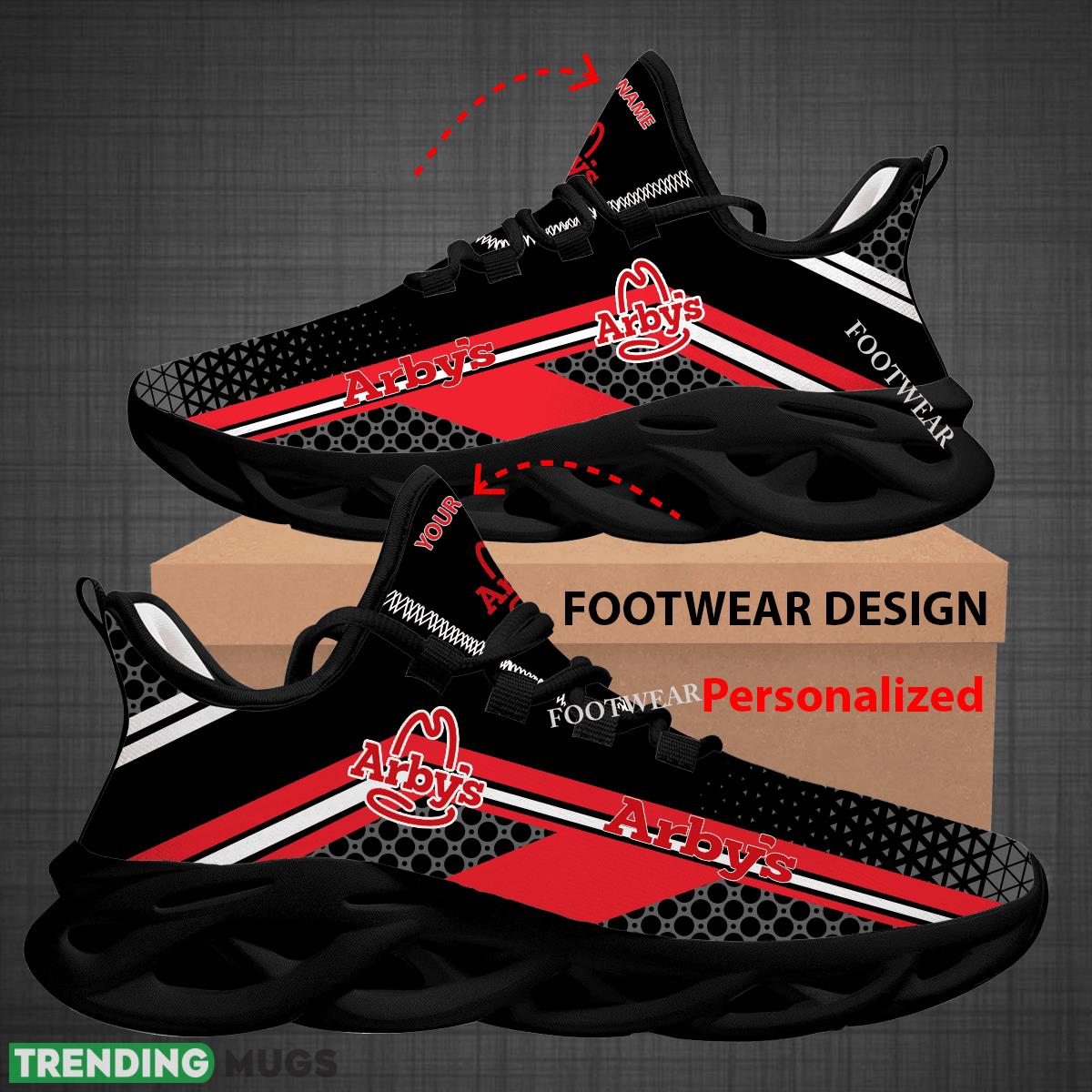 Custom Name Arby's Logo Max Soul Shoes For Big Fans Runing Sneakers Gift Max Soul Custom Name Arby's Logo Max Soul Shoes For Big Fans Runing Sneakers Gift Max Soul