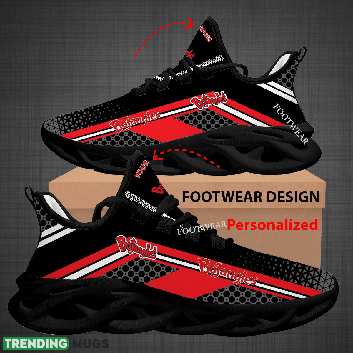 Custom Name Bojangles Logo Max Soul Shoes For Big Fans Runing Sneakers Gift Max Soul Custom Name Bojangles Logo Max Soul Shoes For Big Fans Runing Sneakers Gift Max Soul