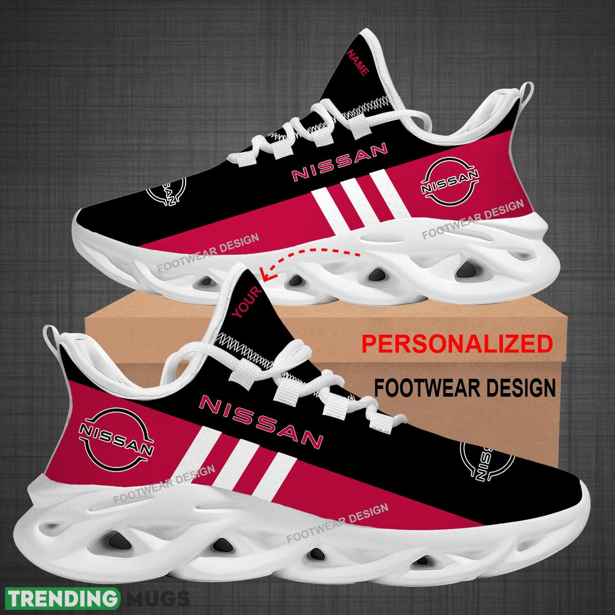 Custom Name Car Racing Nissan Logo New Style Max Soul Shoes For Big Fans Runing Sneakers Gift Max Soul Custom Name Car Racing Nissan Logo New Style Max Soul Shoes For Big Fans Runing Sneakers Gift Max Soul