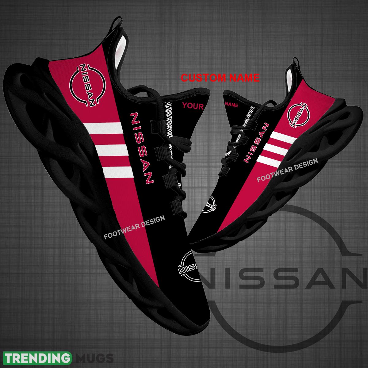 Custom Name Car Racing Nissan Logo New Style Max Soul Shoes For Big Fans Runing Sneakers Gift - Car Racing Nissan Logo New Style Chunky Shoes Photo 1 Custom Name Car Racing Nissan Logo New Style Max Soul Shoes For Big Fans Runing Sneakers Gift - Car Racing Nissan Logo New Style Chunky Shoes Photo 1