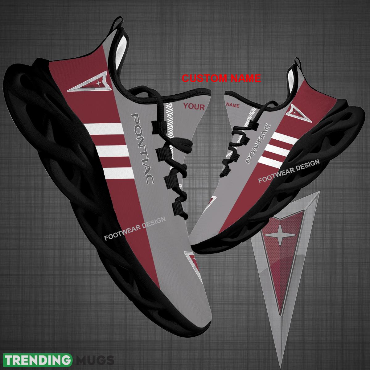 Custom Name Car Racing Pontiac Logo New Style Max Soul Shoes For Big Fans Runing Sneakers Gift - Car Racing Pontiac Logo New Style Chunky Shoes Photo 1