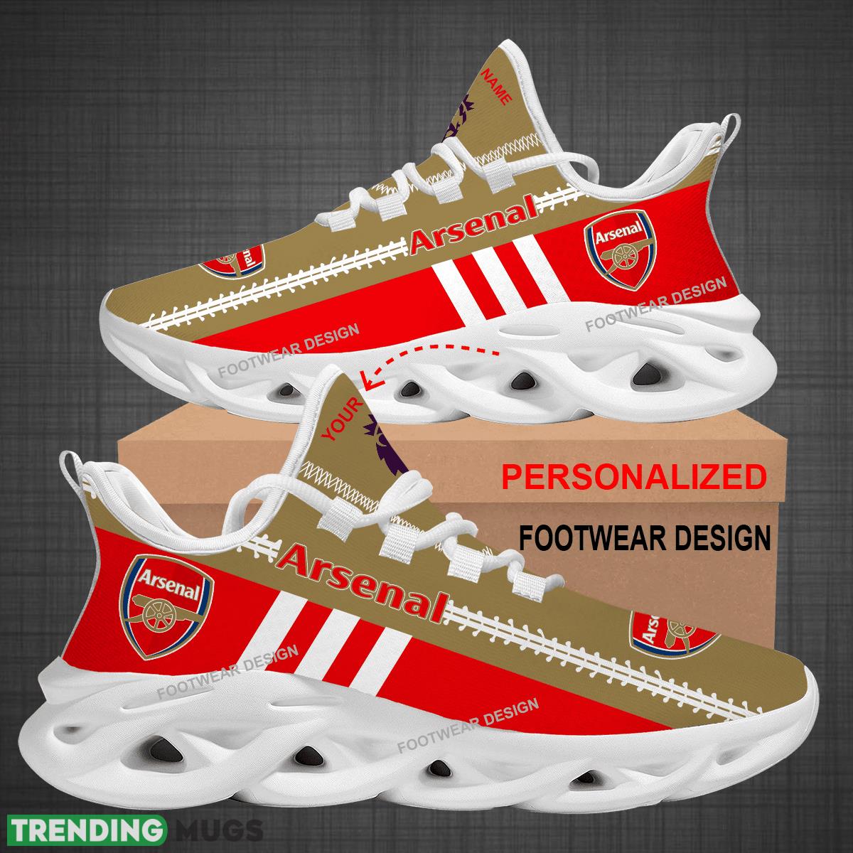Custom Name EPL Arsenal Logo New Max Soul Shoes For Big Fans Runing Sneakers Gift Max Soul Custom Name EPL Arsenal Logo New Max Soul Shoes For Big Fans Runing Sneakers Gift Max Soul