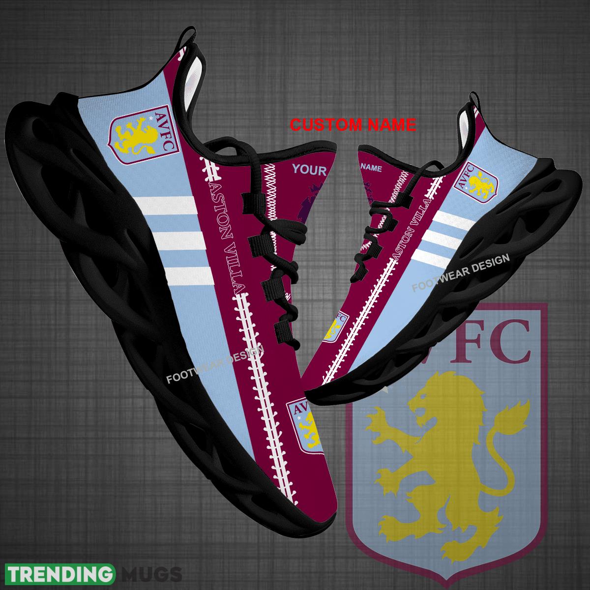 Custom Name EPL Aston Villa Logo New Max Soul Shoes For Big Fans Runing Sneakers Gift - EPL Aston Villa Logo New Chunky Shoes Photo 1 Custom Name EPL Aston Villa Logo New Max Soul Shoes For Big Fans Runing Sneakers Gift - EPL Aston Villa Logo New Chunky Shoes Photo 1