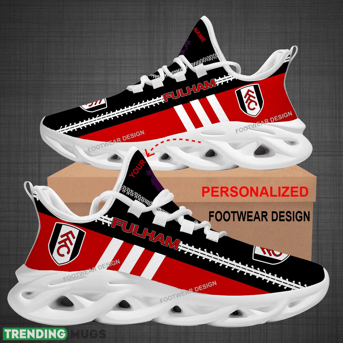 Custom Name EPL Fulham Logo New Max Soul Shoes For Big Fans Runing Sneakers Gift Max Soul Custom Name EPL Fulham Logo New Max Soul Shoes For Big Fans Runing Sneakers Gift Max Soul