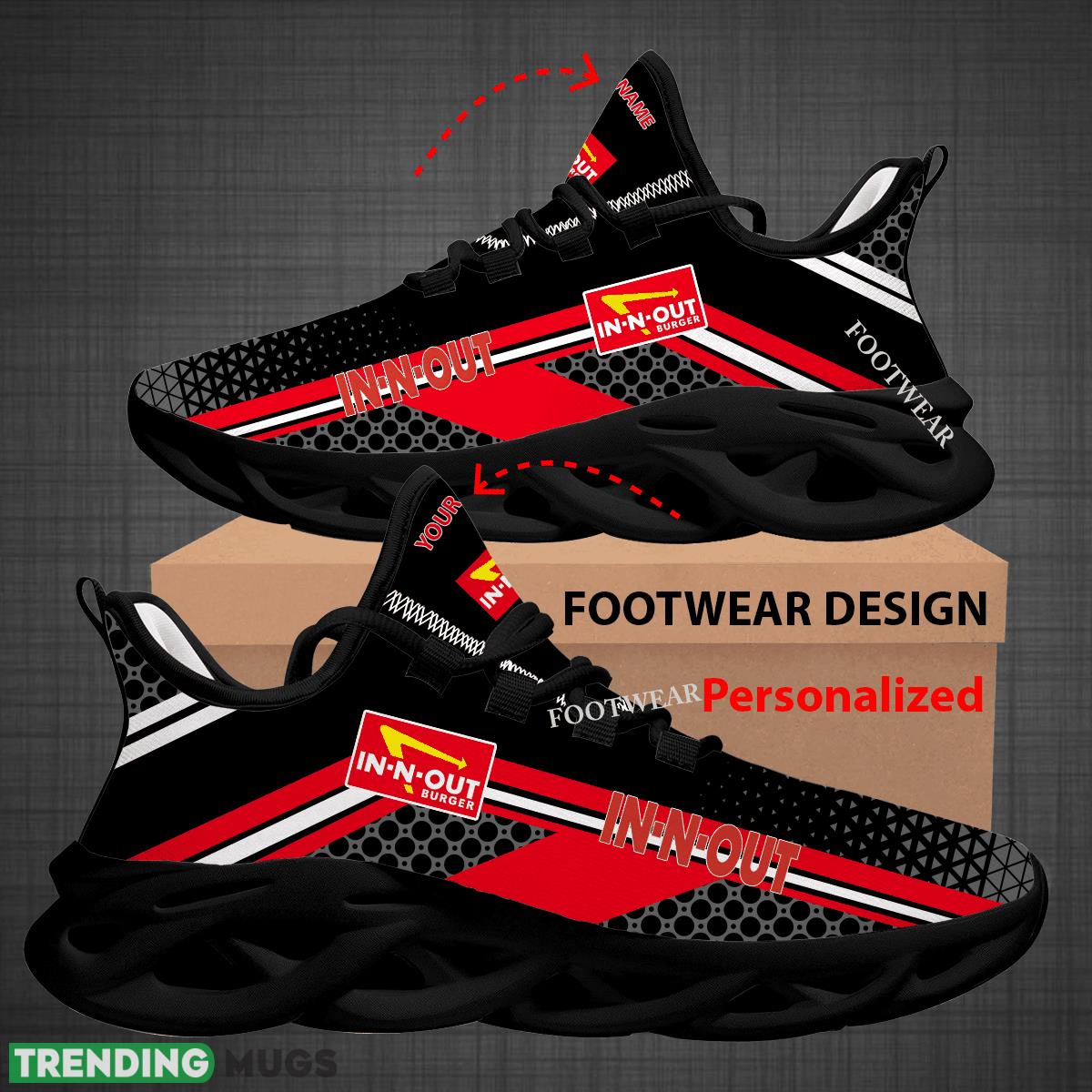 Custom Name In N Out Logo Max Soul Shoes For Big Fans Runing Sneakers Gift Max Soul Custom Name In N Out Logo Max Soul Shoes For Big Fans Runing Sneakers Gift Max Soul