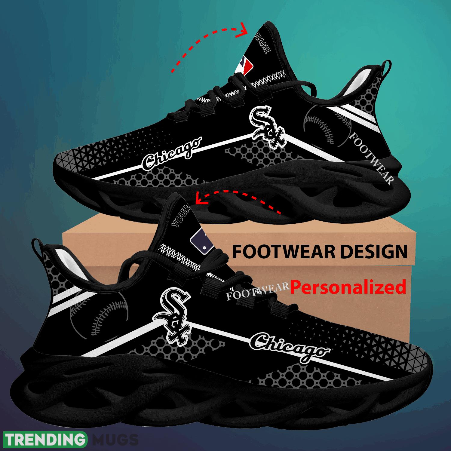 Custom Name MLB Chicago White Sox Max Soul Shoes For Big Fans Runing Sneakers Gift Max Soul Custom Name MLB Chicago White Sox Max Soul Shoes For Big Fans Runing Sneakers Gift Max Soul