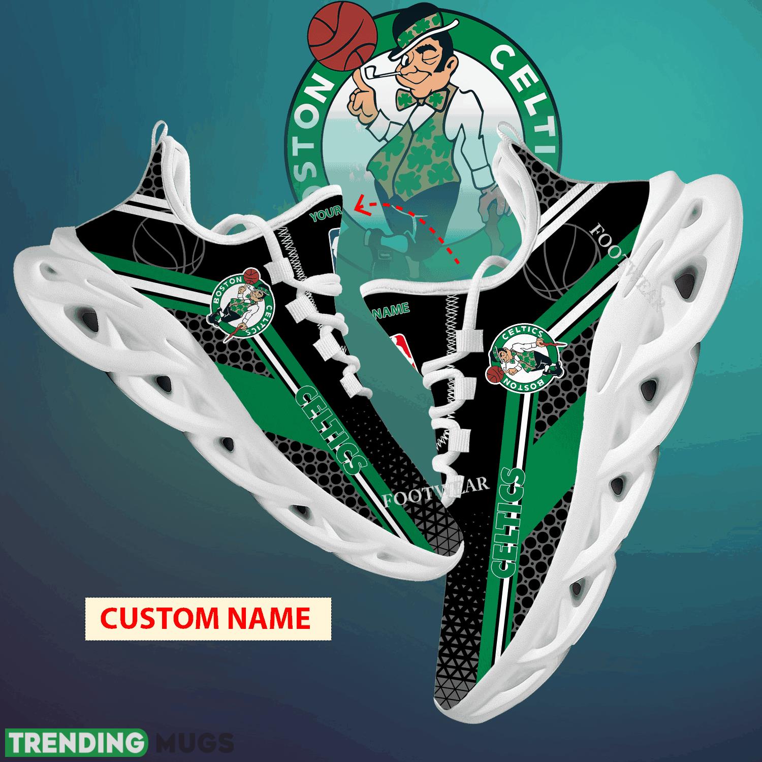 Custom Name NBA Boston Celtics Max Soul Shoes For Big Fans Runing Sneakers Gift - NBA Boston Celtics Max Soul Shoes New Season Personalized Photo 1 Custom Name NBA Boston Celtics Max Soul Shoes For Big Fans Runing Sneakers Gift - NBA Boston Celtics Max Soul Shoes New Season Personalized Photo 1