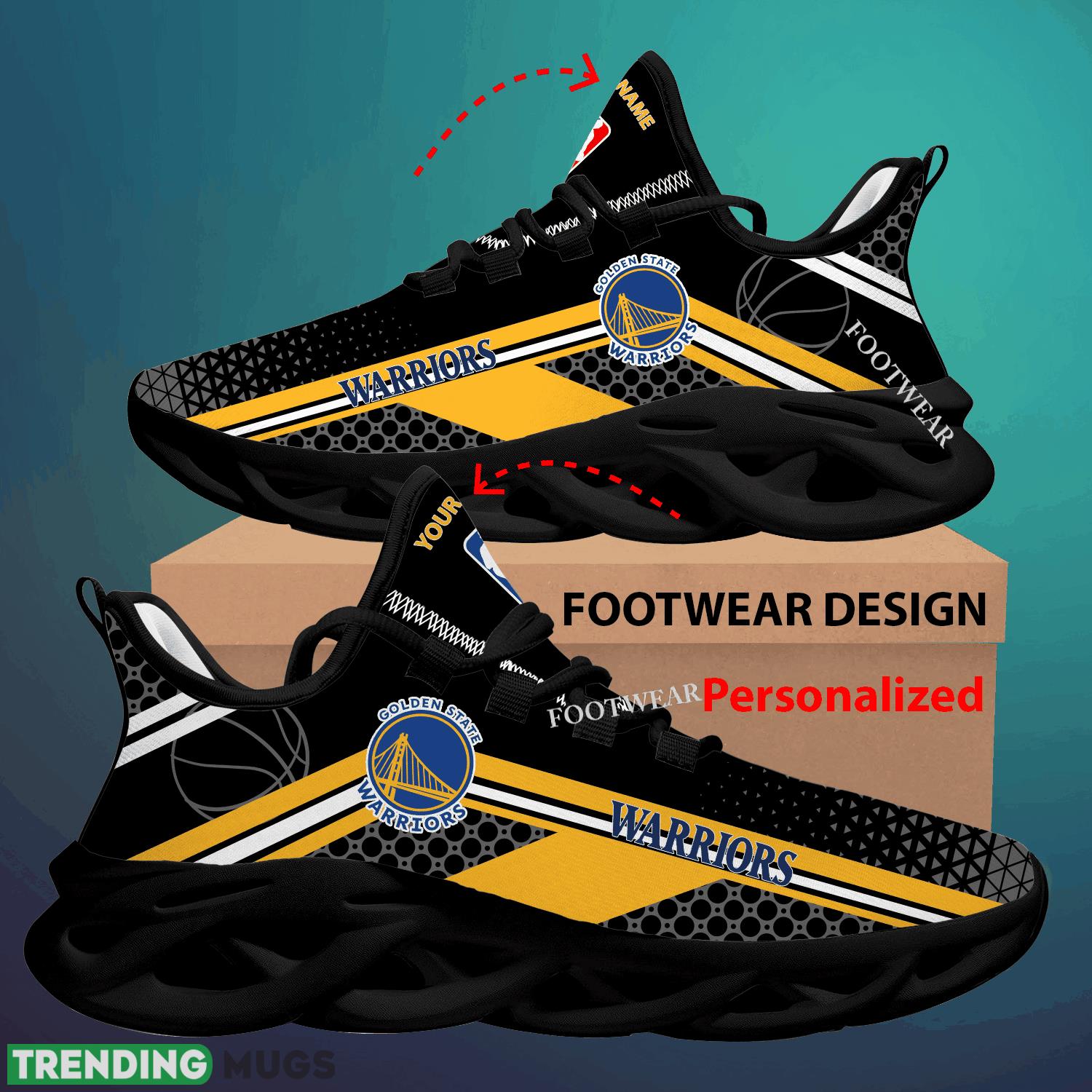 Custom Name NBA Golden State Warriors Max Soul Shoes For Big Fans Runing Sneakers Gift Max Soul Custom Name NBA Golden State Warriors Max Soul Shoes For Big Fans Runing Sneakers Gift Max Soul