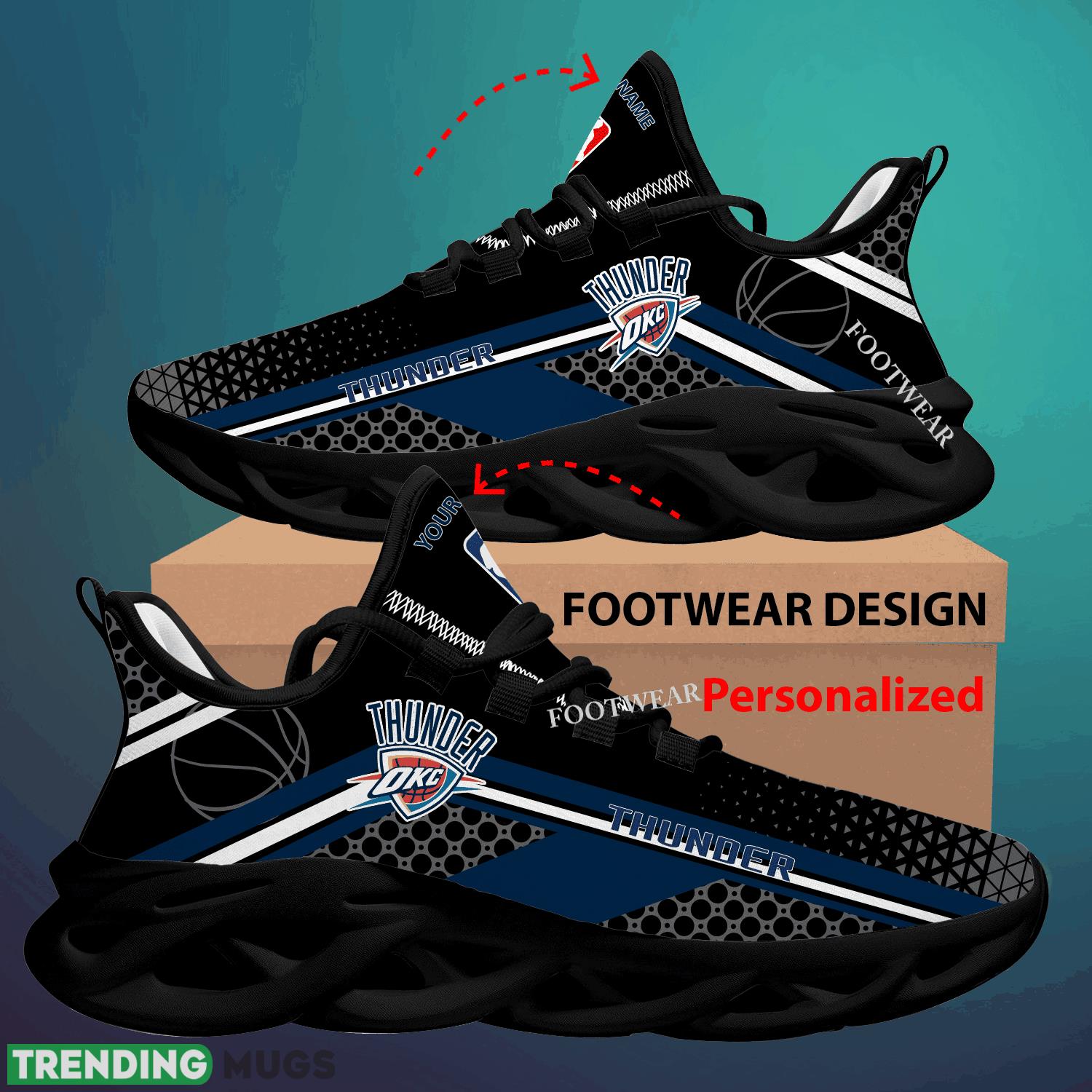 Custom Name NBA Oklahoma City Thunder Max Soul Shoes For Big Fans Runing Sneakers Gift Max Soul Custom Name NBA Oklahoma City Thunder Max Soul Shoes For Big Fans Runing Sneakers Gift Max Soul