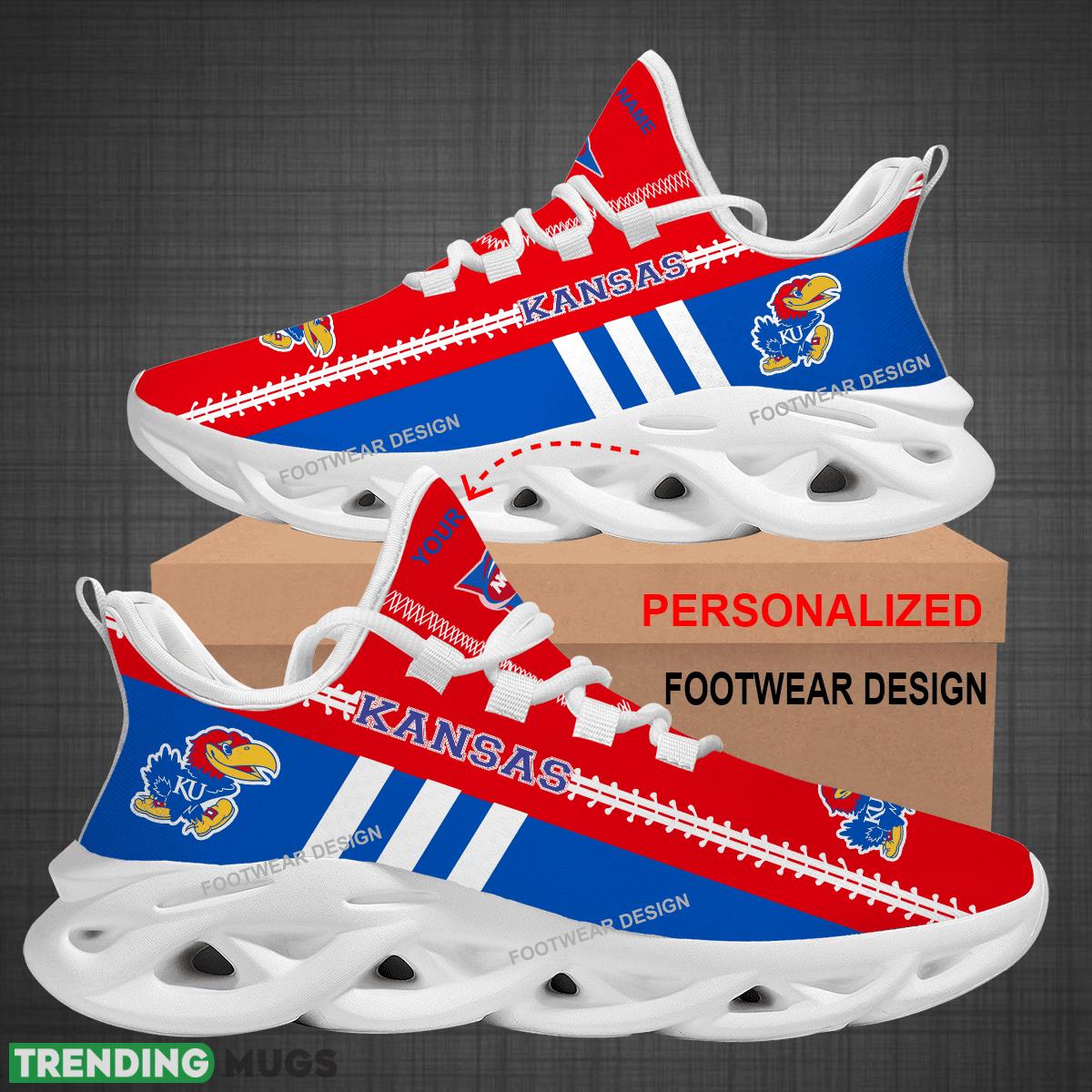 Custom Name NCAA Kansas Jayhawks Logo New Max Soul Shoes For Big Fans Runing Sneakers Gift Max Soul Custom Name NCAA Kansas Jayhawks Logo New Max Soul Shoes For Big Fans Runing Sneakers Gift Max Soul