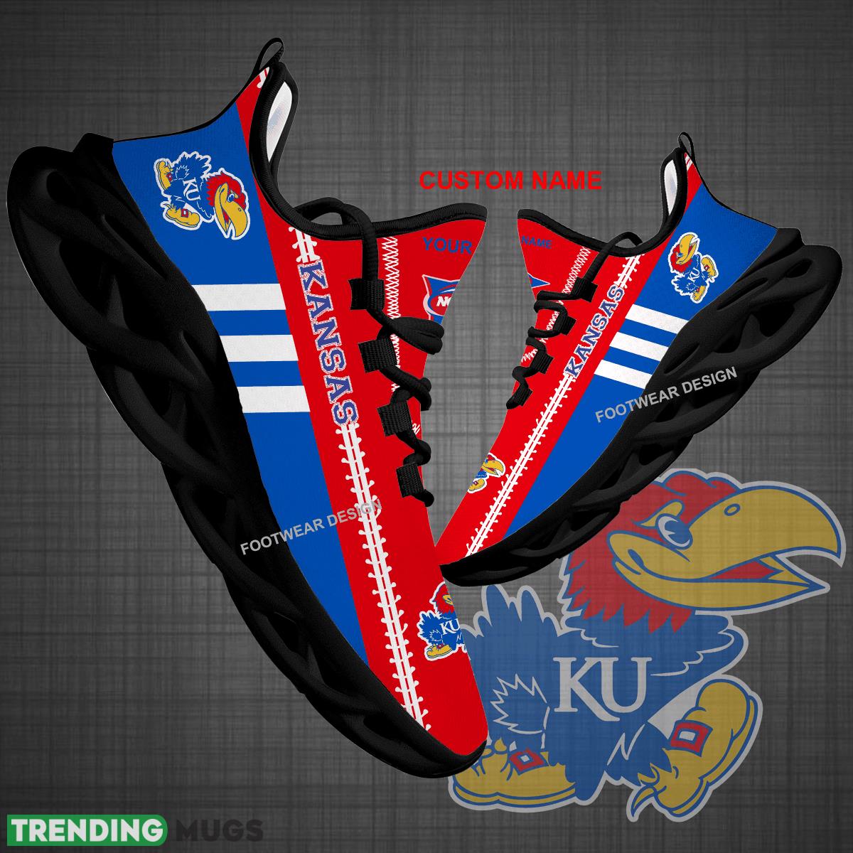Custom Name NCAA Kansas Jayhawks Logo New Max Soul Shoes For Big Fans Runing Sneakers Gift - NCAA Kansas Jayhawks Logo New Chunky Shoes Photo 1 Custom Name NCAA Kansas Jayhawks Logo New Max Soul Shoes For Big Fans Runing Sneakers Gift - NCAA Kansas Jayhawks Logo New Chunky Shoes Photo 1
