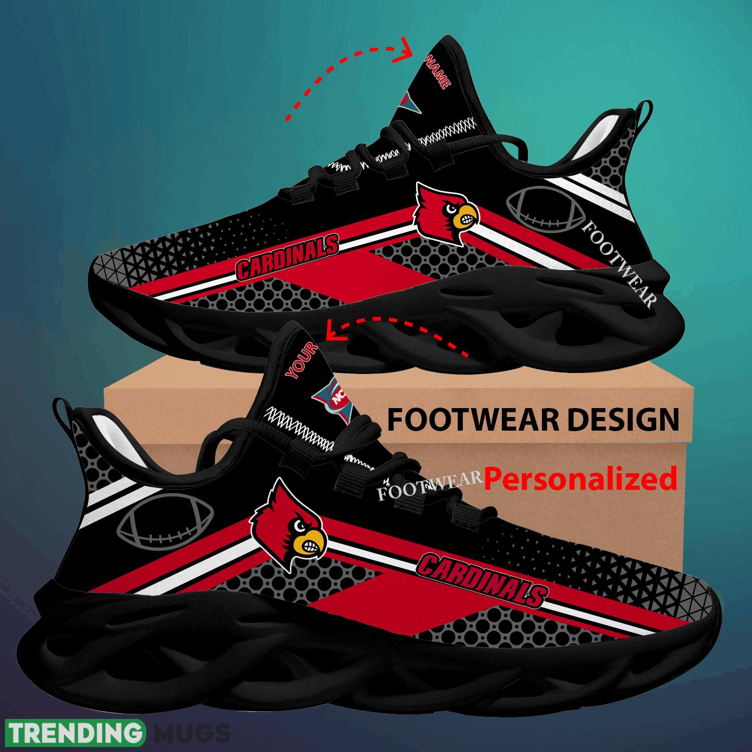 Custom Name NCAA Louisville Cardinals Max Soul Shoes For Big Fans Runing Sneakers Gift Max Soul Custom Name NCAA Louisville Cardinals Max Soul Shoes For Big Fans Runing Sneakers Gift Max Soul