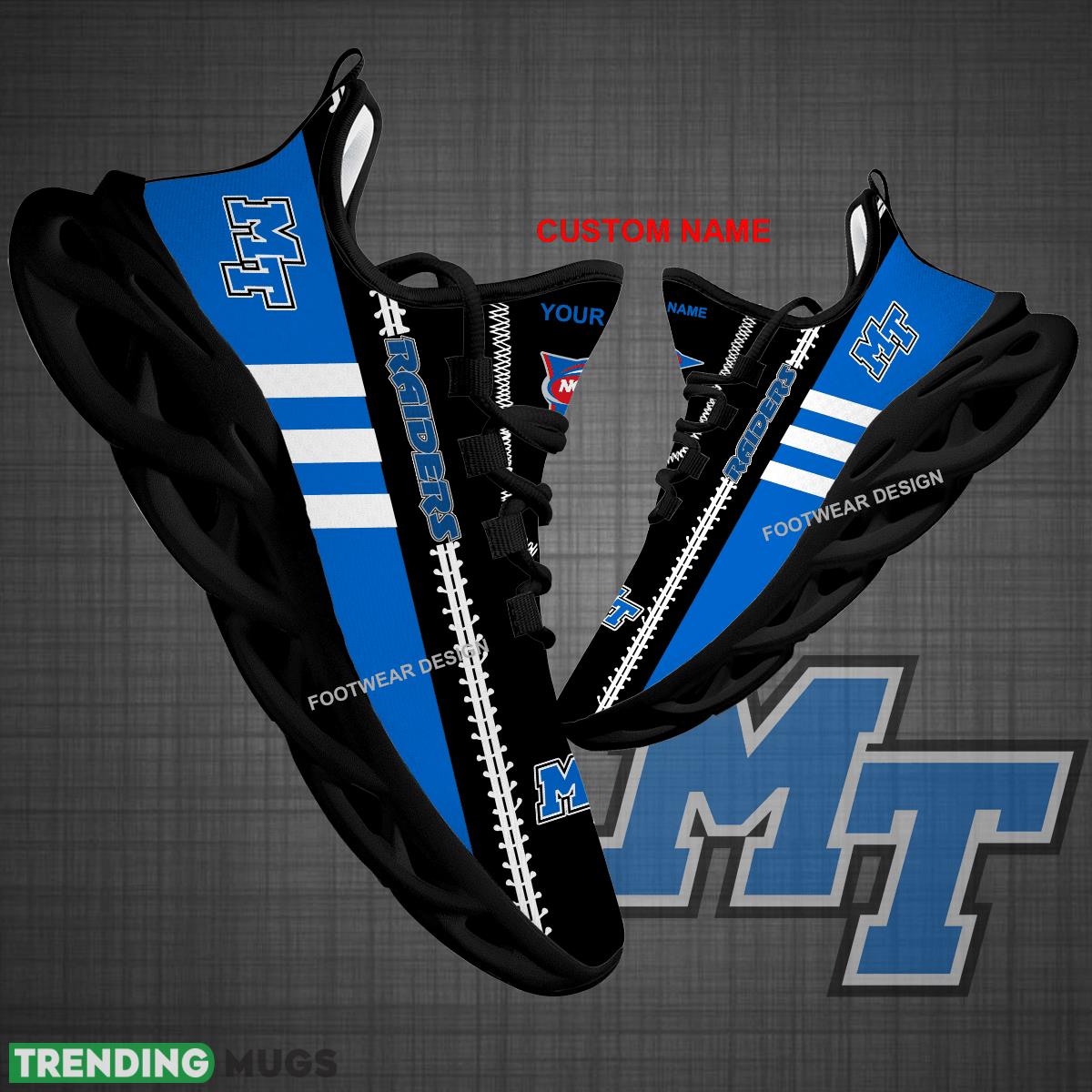 Custom Name NCAA Middle Tenn Blue Raiders Logo New Max Soul Shoes For Big Fans Runing Sneakers Gift - NCAA Middle Tenn Blue Raiders Logo New Chunky Shoes Photo 1 Custom Name NCAA Middle Tenn Blue Raiders Logo New Max Soul Shoes For Big Fans Runing Sneakers Gift - NCAA Middle Tenn Blue Raiders Logo New Chunky Shoes Photo 1