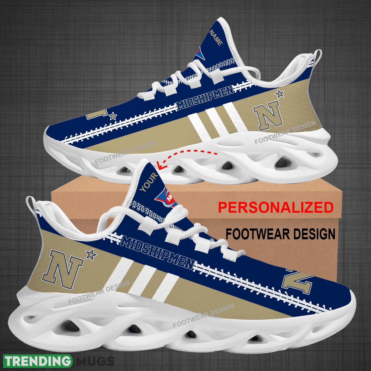 Custom Name NCAA Navy Midshipmen Logo New Max Soul Shoes For Big Fans Runing Sneakers Gift Max Soul Custom Name NCAA Navy Midshipmen Logo New Max Soul Shoes For Big Fans Runing Sneakers Gift Max Soul
