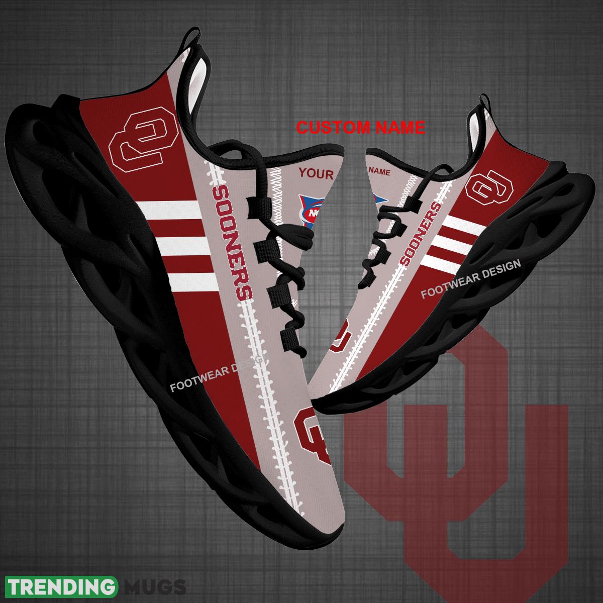 Custom Name NCAA Oklahoma Sooners Logo New Max Soul Shoes For Big Fans Runing Sneakers Gift - NCAA Oklahoma Sooners Logo New Chunky Shoes Photo 1 Custom Name NCAA Oklahoma Sooners Logo New Max Soul Shoes For Big Fans Runing Sneakers Gift - NCAA Oklahoma Sooners Logo New Chunky Shoes Photo 1