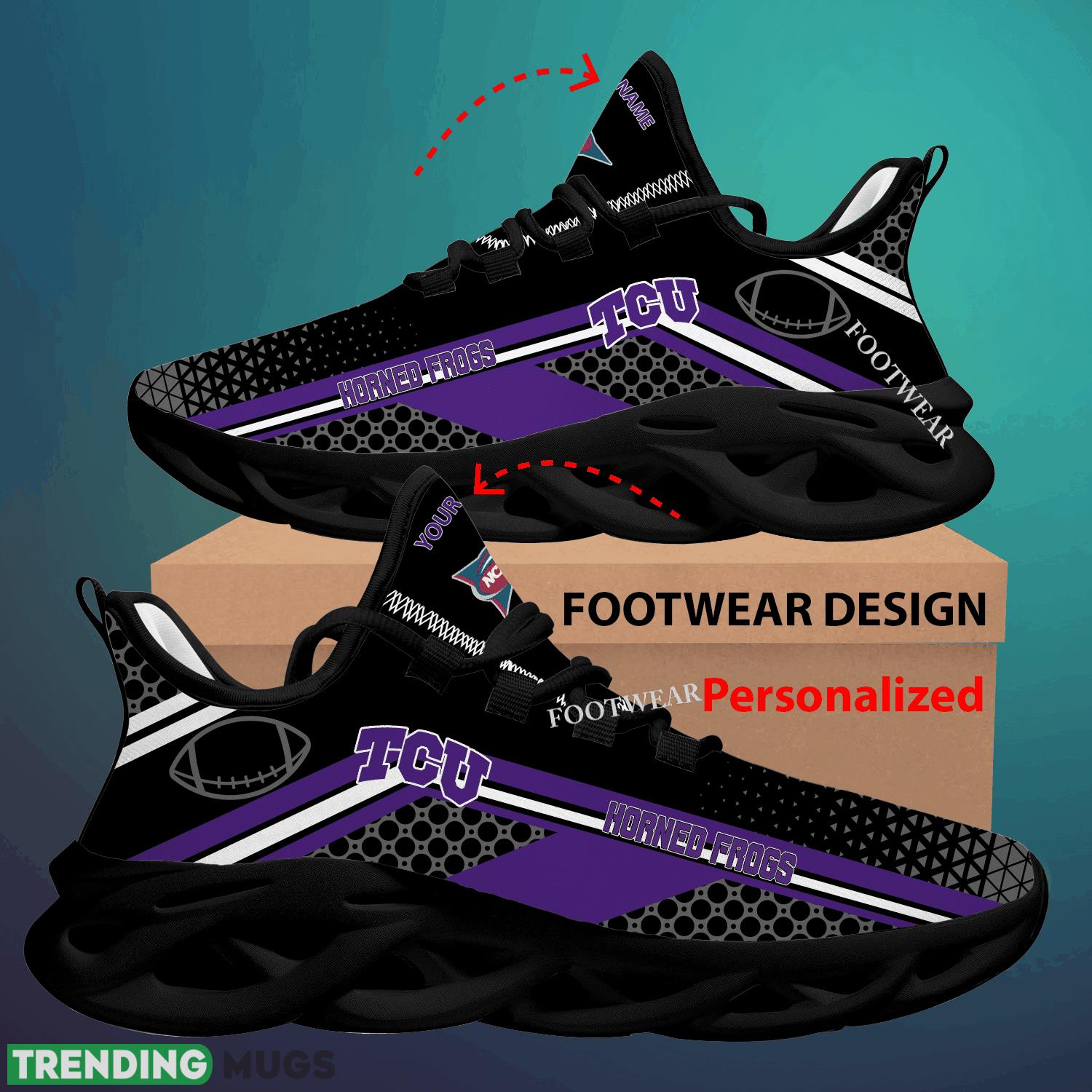 Custom Name NCAA TCU Horned Frogs Max Soul Shoes For Big Fans Runing Sneakers Gift Max Soul Custom Name NCAA TCU Horned Frogs Max Soul Shoes For Big Fans Runing Sneakers Gift Max Soul