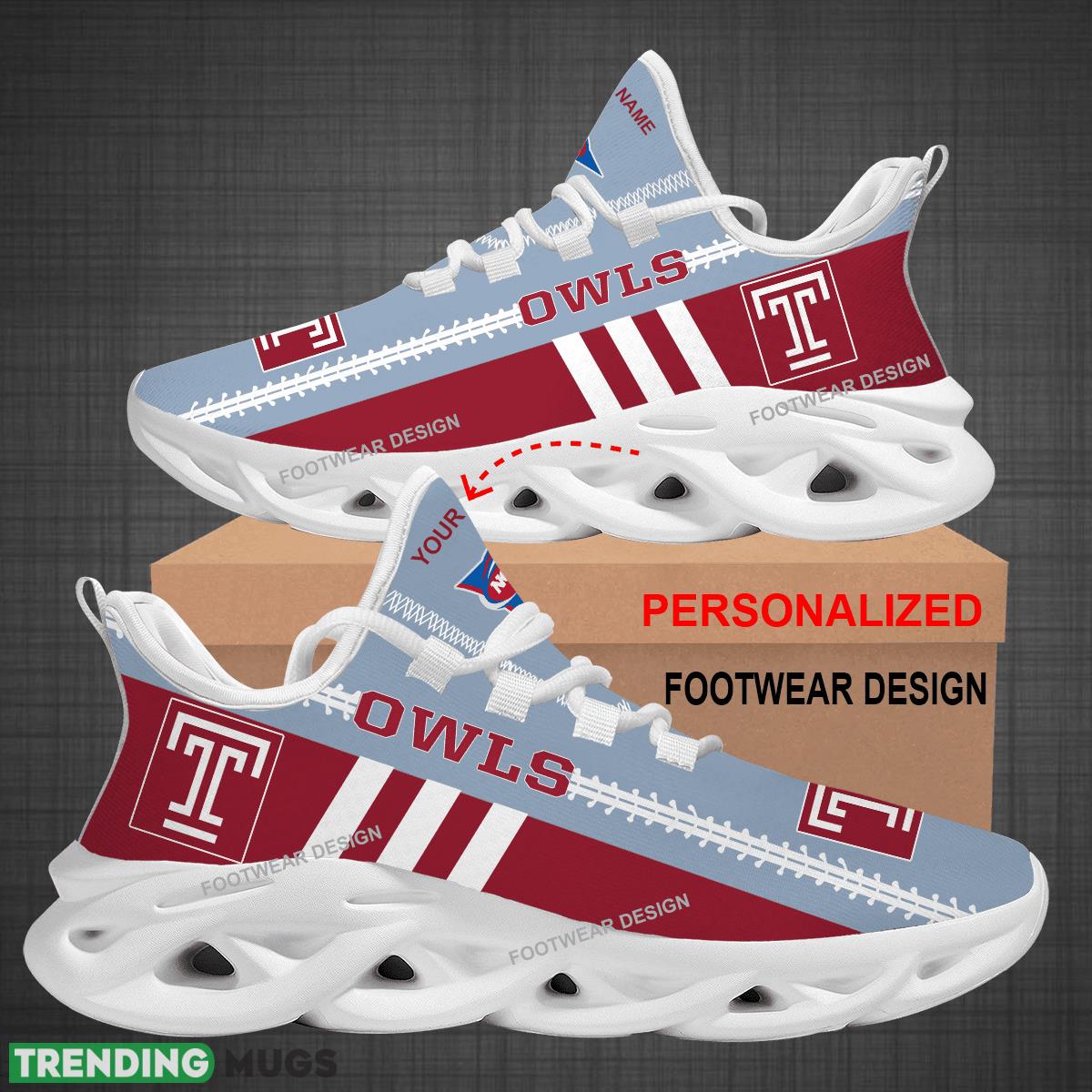Custom Name NCAA Temple Owls Logo New Max Soul Shoes For Big Fans Runing Sneakers Gift Max Soul Custom Name NCAA Temple Owls Logo New Max Soul Shoes For Big Fans Runing Sneakers Gift Max Soul