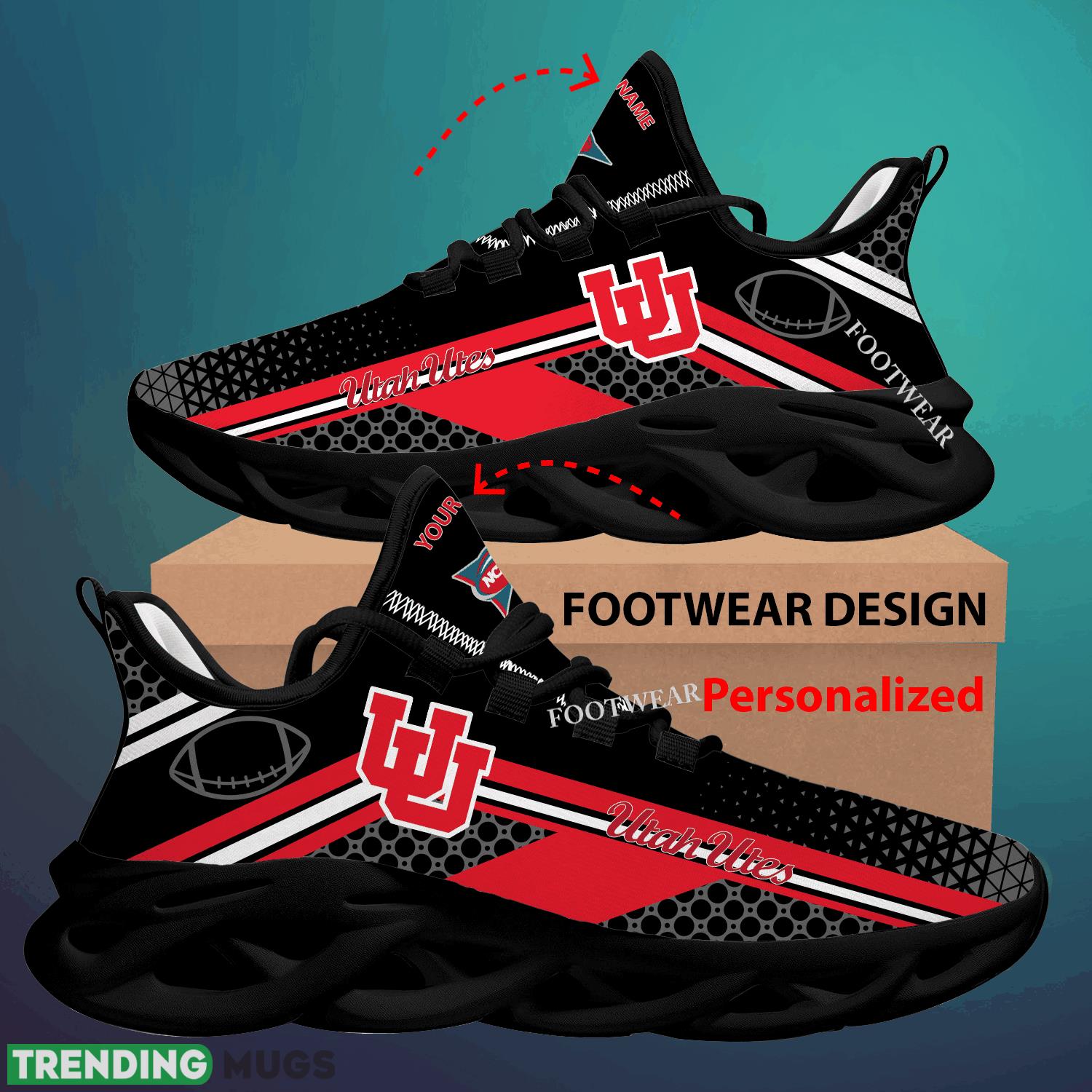 Custom Name NCAA Utah Utes Max Soul Shoes For Big Fans Runing Sneakers Gift Max Soul Custom Name NCAA Utah Utes Max Soul Shoes For Big Fans Runing Sneakers Gift Max Soul