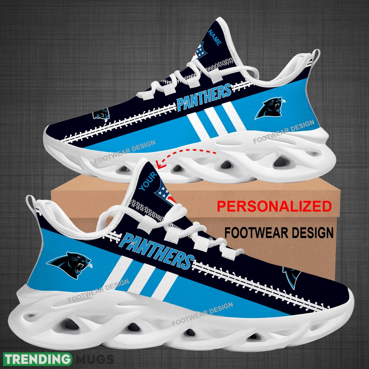 Custom Name NFL Carolina Panthers Logo New Max Soul Shoes For Big Fans Runing Sneakers Gift Max Soul Custom Name NFL Carolina Panthers Logo New Max Soul Shoes For Big Fans Runing Sneakers Gift Max Soul