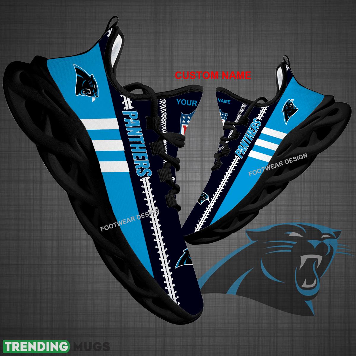 Custom Name NFL Carolina Panthers Logo New Max Soul Shoes For Big Fans Runing Sneakers Gift - NFL Carolina Panthers Logo New Chunky Shoes Photo 1 Custom Name NFL Carolina Panthers Logo New Max Soul Shoes For Big Fans Runing Sneakers Gift - NFL Carolina Panthers Logo New Chunky Shoes Photo 1
